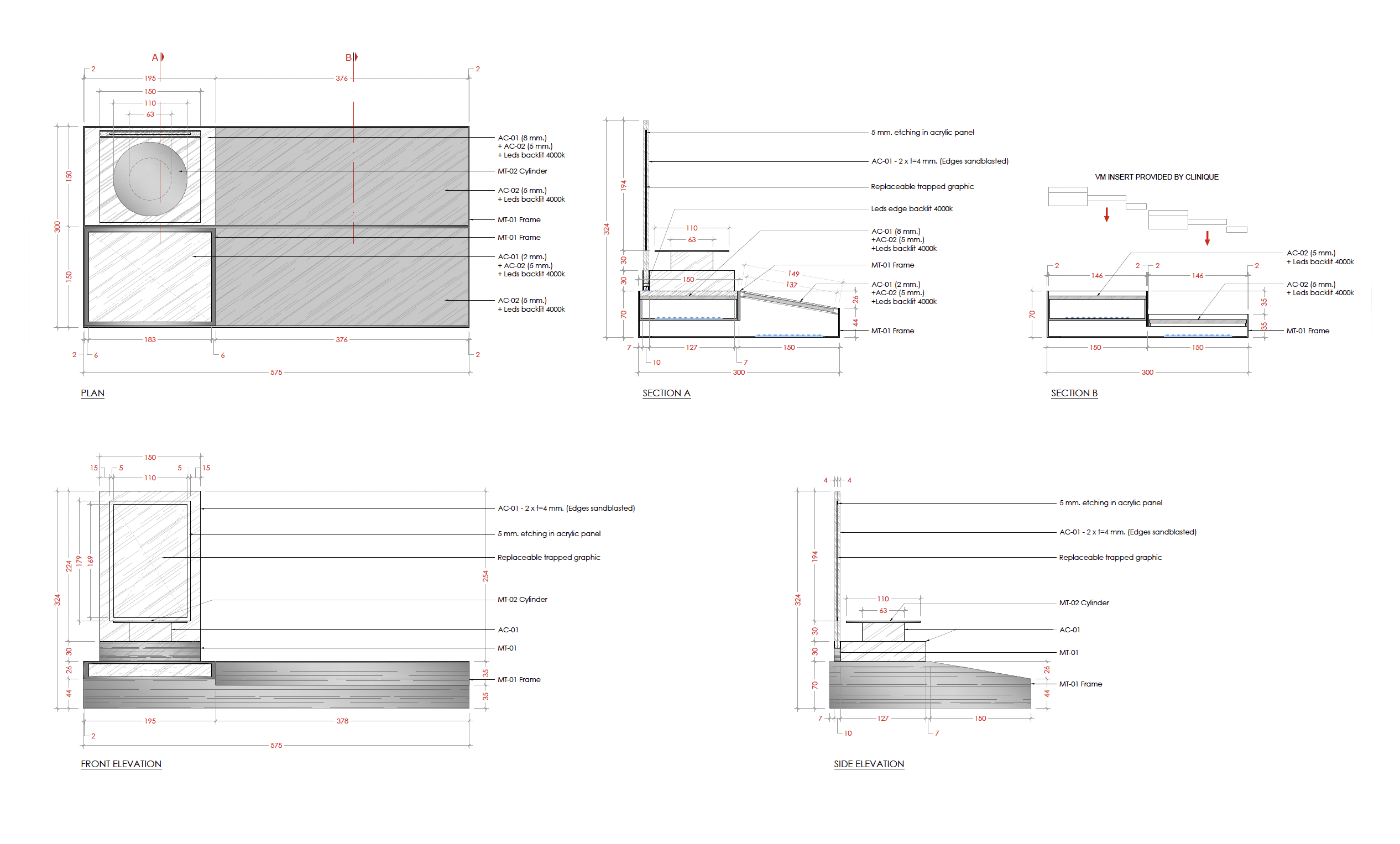 Plan du présentoire maquillage chez Clinique à El Corte Inglés Castellana
